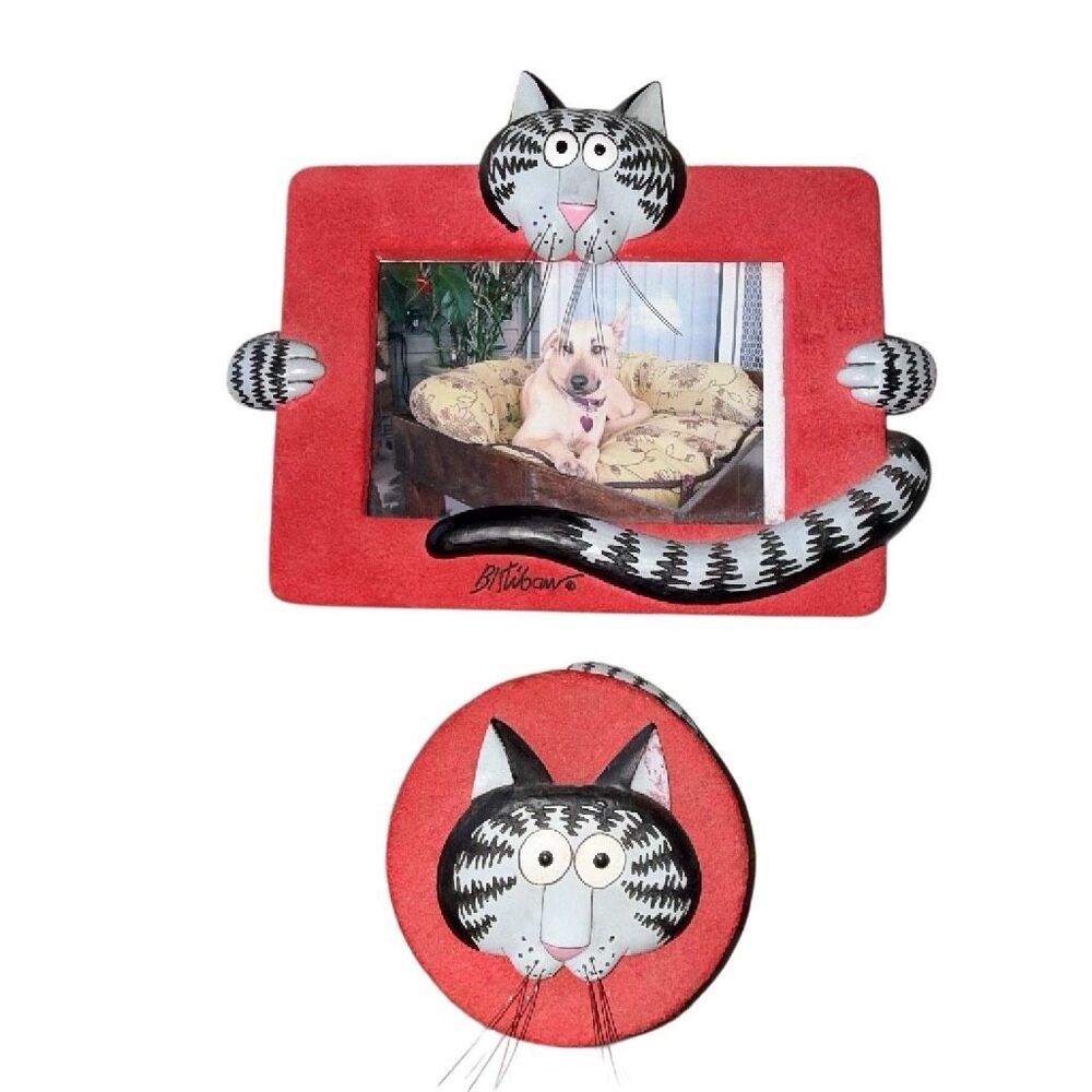 Kliban Cat 70s-80s Set Signed Collectors Items Trinket Box + Picture Frame EUC